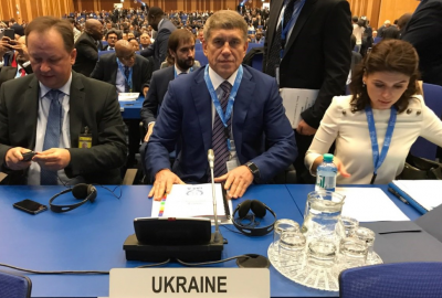 W centrum: minister energetyki Ukrainy Ihor Nasalyk (Fot.: UA to OSCE UN Vienna / screenshot / Twitter) Nasalyk: Ukraina chce być gazowym hubem dla południa Europy