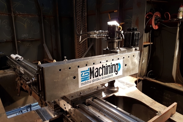 Kolejna mobilna obróbka fundamentów pod pędniki azymutalne realizowana przez NGLMachini...