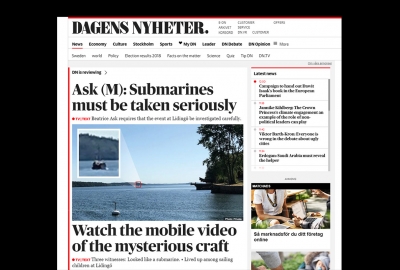 DN Media: prawdopodobnie tajemniczy okręt podwodny w Archipelagu Sztokholmskim