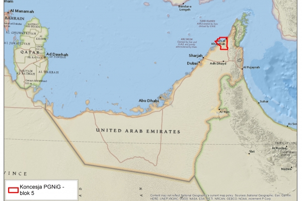 Umowa na poszukiwanie ropy i gazu w Zjednoczonych Emiratach Arabskich