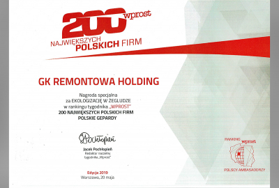Remontowa Holding szóstym największym polskim eksporterem