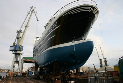 W stoczni Nauta Hull zwodowano szósty w tym roku kadłub statku rybackieg...