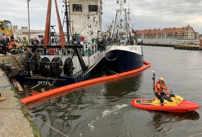 W usteckim porcie morskim tonął kuter rybacki