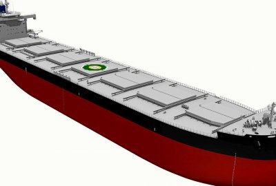 Wizualizacja nowego masowca typu "wide-beam kamsarmax" stoczni Tsuneishi. Ilustr. Tsuneushi Shipbuilding Japońska stocznia z zamówieniami na masowce o nośności 88 tysięcy ton