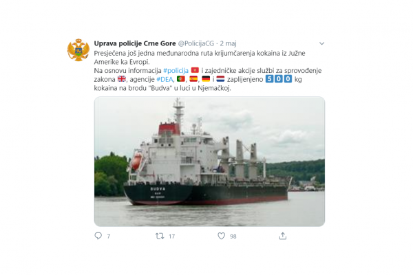 Pół tony kokainy na statku w niemieckim porcie
