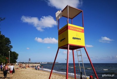 30 czerwca na kąpieliskach Gdynia Babie Doły, Gdynia Śródmieście, Gdynia Redłowo oraz Gdynia Orłowo wywieszone zostały białe flagi (Fot.: Karolina Szypelt) Białe flagi na plażach w Gdyni