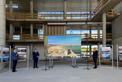 Wiecha na nowym terminalu promowym w Gdyni - budowa idzie sprawnie
