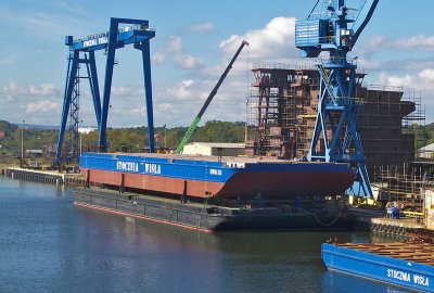 Z portu w Elblągu transportowana jest kolejna turbina