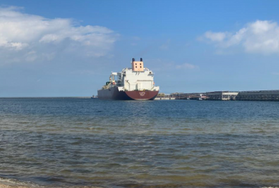 Pierwsza dostawa LNG dla PGNiG w 2021 roku (Fot.: PGNiG SA / Twitter) Pierwsza dostawa LNG dla PGNiG w 2021 roku