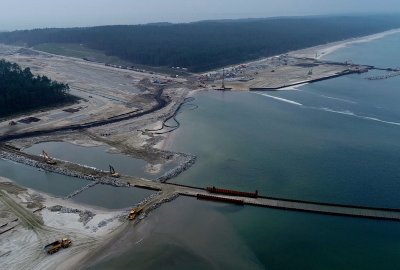 Przekop przez Mierzeję Wiślaną Dalszy postęp prac na budowie kanału żeglugowego przez Mierzeję Wiślaną