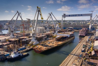 Przekazany w ub. roku blok wycieczkowca, wyprodukowany przez Crist dla francuskiej stoczni Chantiers de l'Atlantique. Fot.: Crist S.A. Restrukturyzacja stoczni Crist S.A.