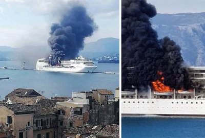 Pożar na MSC Lirica na wyspie Korfu bez rozległych szkód