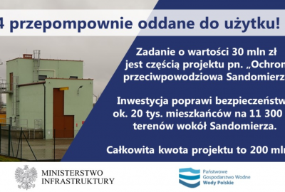 Fot.: MI / Twitter Lepsza ochrona przeciwpowodziowa Sandomierza