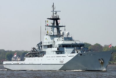 HMS Severn (Fot.: Wikimedia Commons) Brytyjskie okręty patrolowe powrócą z Jersey do swojej bazy