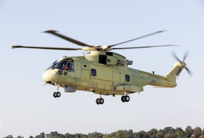 Pierwszy lot śmigłowca AW101 dla MW RP (Fot.: Leonardo) Śmigłowiec Leonardo AW 101 dla Polskiej Marynarki Wojennej wykonuje swój pierwszy lot...