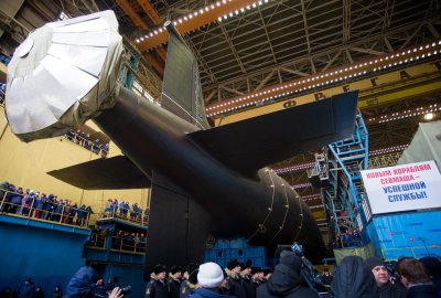 Fot.: Ministry of Defence of the Russian Federation / Twitter Na północy Rosji zwodowano okręt atomowy Krasnojarsk