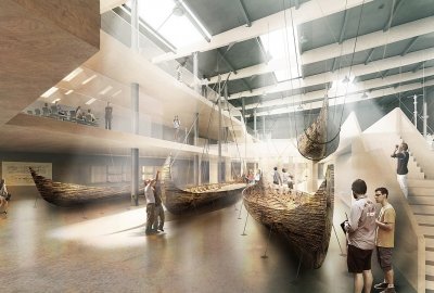 Projekt Muzeum Archeologii Podwodnej i Rybołówstwa Bałtyckiego w Łebie. Sala wystawowa. Autor plus3architekci Gliński: Muzeum Archeologii Podwodnej i Rybołówstwa Bałtyckiego będzie obiektem unikato...
