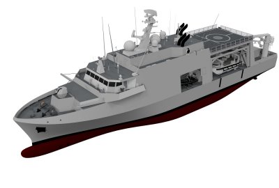 Ilustr.: Belgium Naval & Robotics W stoczni Crist pierwsze cięcie blach na budowę belgijsko-holenderskich niszczycieli mi...