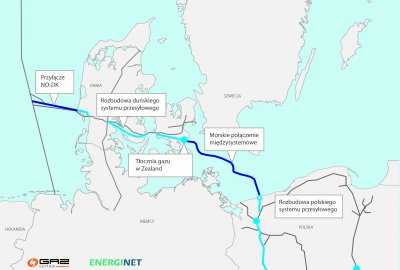 Gazociąg Baltic Pipe wciągnięty na duński brzeg