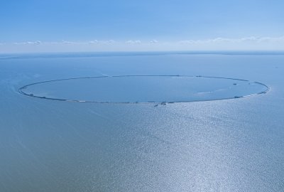 Na Zalewie Wiślanym trwa budowa sztucznej wyspy