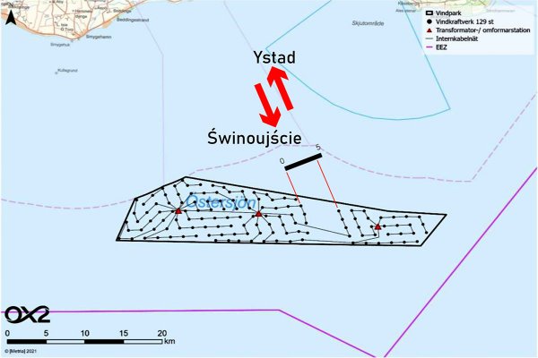Szwedzi planują farmę wiatrową na trasie promów Świnoujście-Ystad