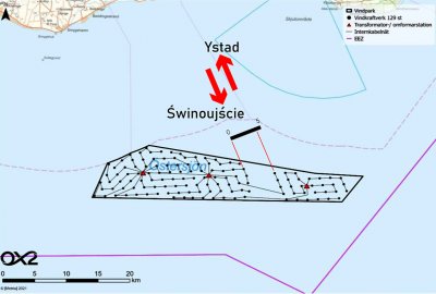 Szwedzi planują farmę wiatrową na trasie promów Świnoujście-Ystad