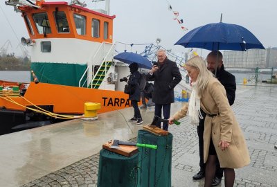 Matkami Chrzestnymi jednostek zostały Katarzyna Lubiak i Katarzyna Figlewicz (Fot.: Wody Polskie) Lodołamacze Ocelot i Tarpan z Remontowej Shipbuilding SA ochrzczone!
