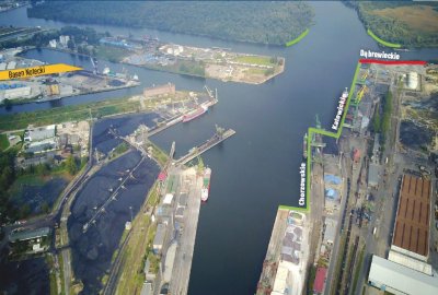 Fot.: mat. pras. Port Szczecin postęp prac związanych z budową oraz przebudową nabrzeży w Basenie Kaszub...