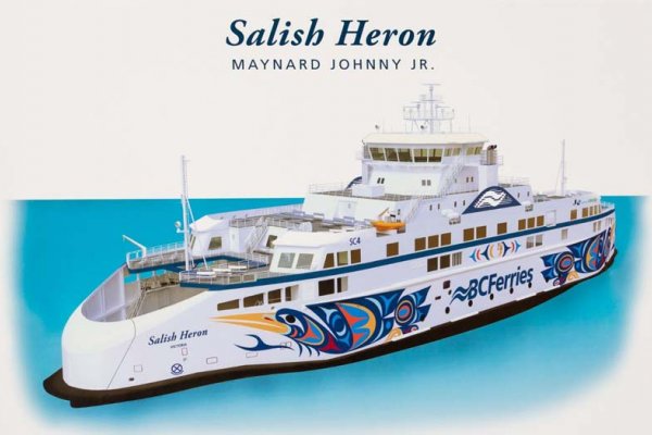 Barwne czaple przyozdobią burty promu Salish Heron