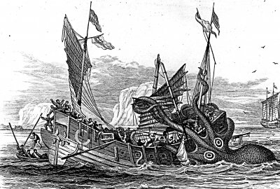 Kraken atakuje statek (Fot.: Wikipedia) Morze wszystkich strachów
