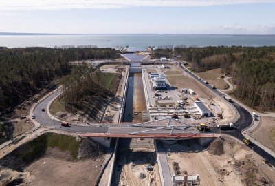 Przekop przez Mierzeję Wiślaną (Fot.: NDI / Besix) Gróbarczyk: prace nad budową kanału przez Mierzeję Wiślaną idą zgodnie z planem