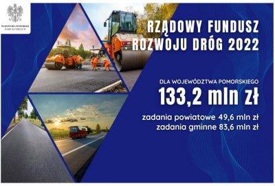 133,2 miliony zł dla Pomorza z Rządowego Funduszu Rozwoju Dróg 2022