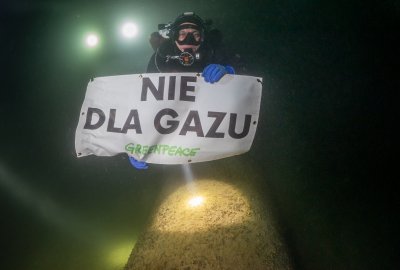 Fot.: Greenpeace Podwodna akcja Greenpeace przy gazociągu Nord Stream 1