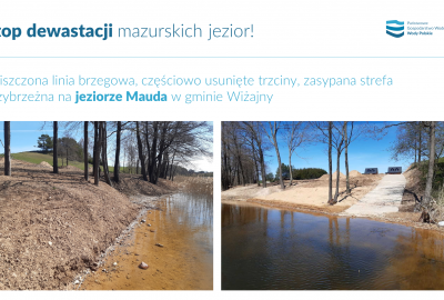Wody Polskie: w tym roku sto razy zdewastowano linię brzegową mazurskich jezior