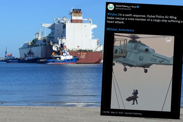 Polski marynarz po zawale serca przetransportowany śmigłowcem z gazowca do szpitala w D...