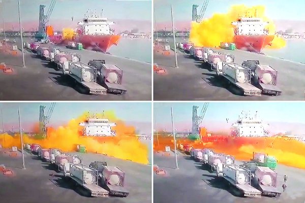 Tragiczny wypadek w porcie Aquaba - z uszkodzonego kontenera wyciekł trujący gaz