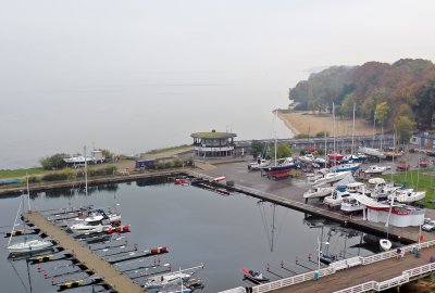 Pożar w porcie jachtowym w Pucku