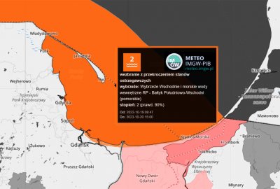 Wysoki stan wód w Bałtyku i na Żuławach
