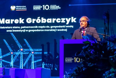 Minister Marek Gróbarczyk na 10. Międzynarodowym Kongresie Morskim w Szczecinie (Fot.: MI) 10. Międzynarodowy Kongres Morski w Szczecinie