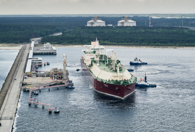 Terminal LNG w Świnoujściu (Fot.: Gaz-System / Twitter) Świnoujście: Rozbudowa terminala LNG zakończona