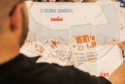 Fot. materiały Instytutu Dziedzictwa Solidarności. Mapa historycznej Stoczni Gdańskiej