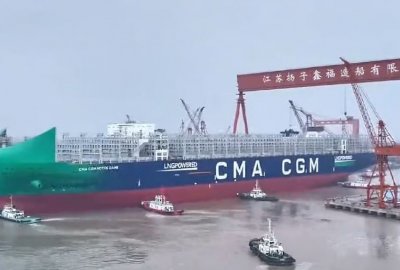 Chińska stocznia zwodowała kolejny kontenerowiec dla armatora CMA CGM