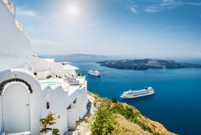Pasażerowie wycieczkowców na Mykonos i Santorini muszą uiścić dodatkową ...