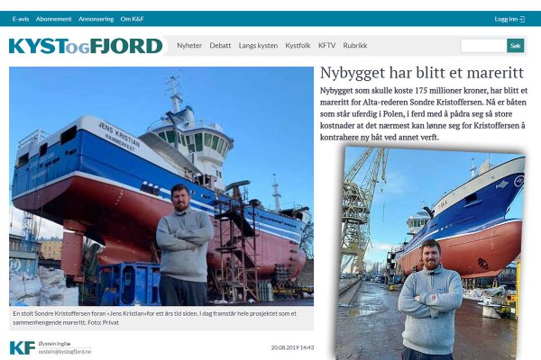 Norweski armator chce dokończyć budowę zamówionego w Polsce sejnera w Norwegii