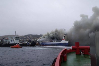 Pożar na rosyjskim trawlerze