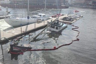 Wrak łodzi z gdańskiej mariny zostanie usunięty